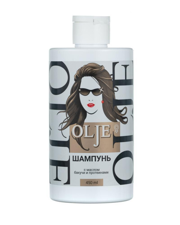 OLJE. Шампунь женский с маслом бакучи и протеинами, 450 мл в Челябинске